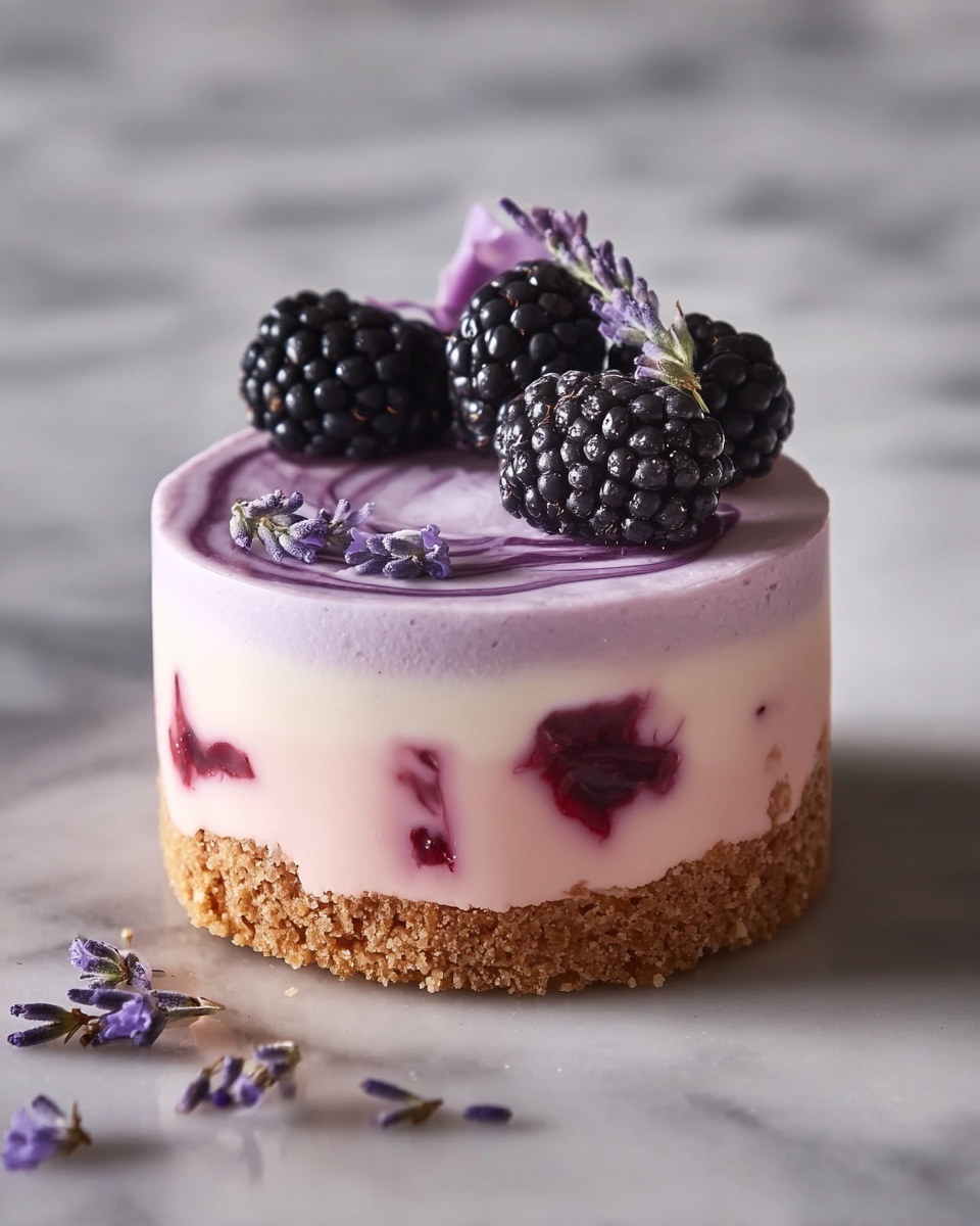 Luscious Blackberry Lavender Cheesecakes Recipe - Recipe Image