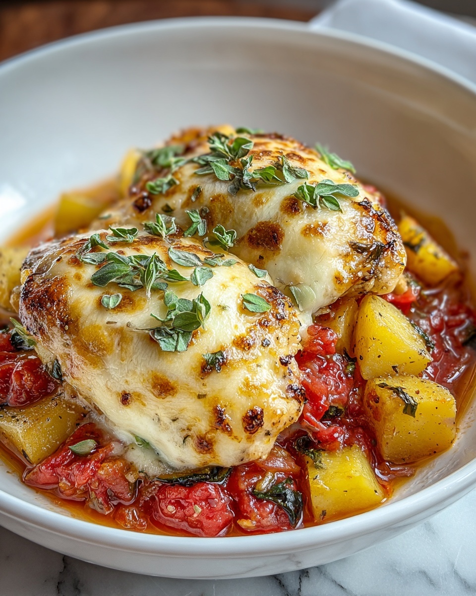 Healthy Chicken Parmesan with Roasted Potatoes and Green Beans Recipe - Recipe Image