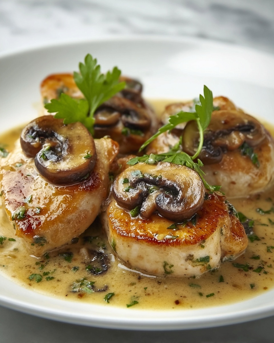 Creamy Garlic Mushroom Chicken Thighs Recipe - Recipe Image