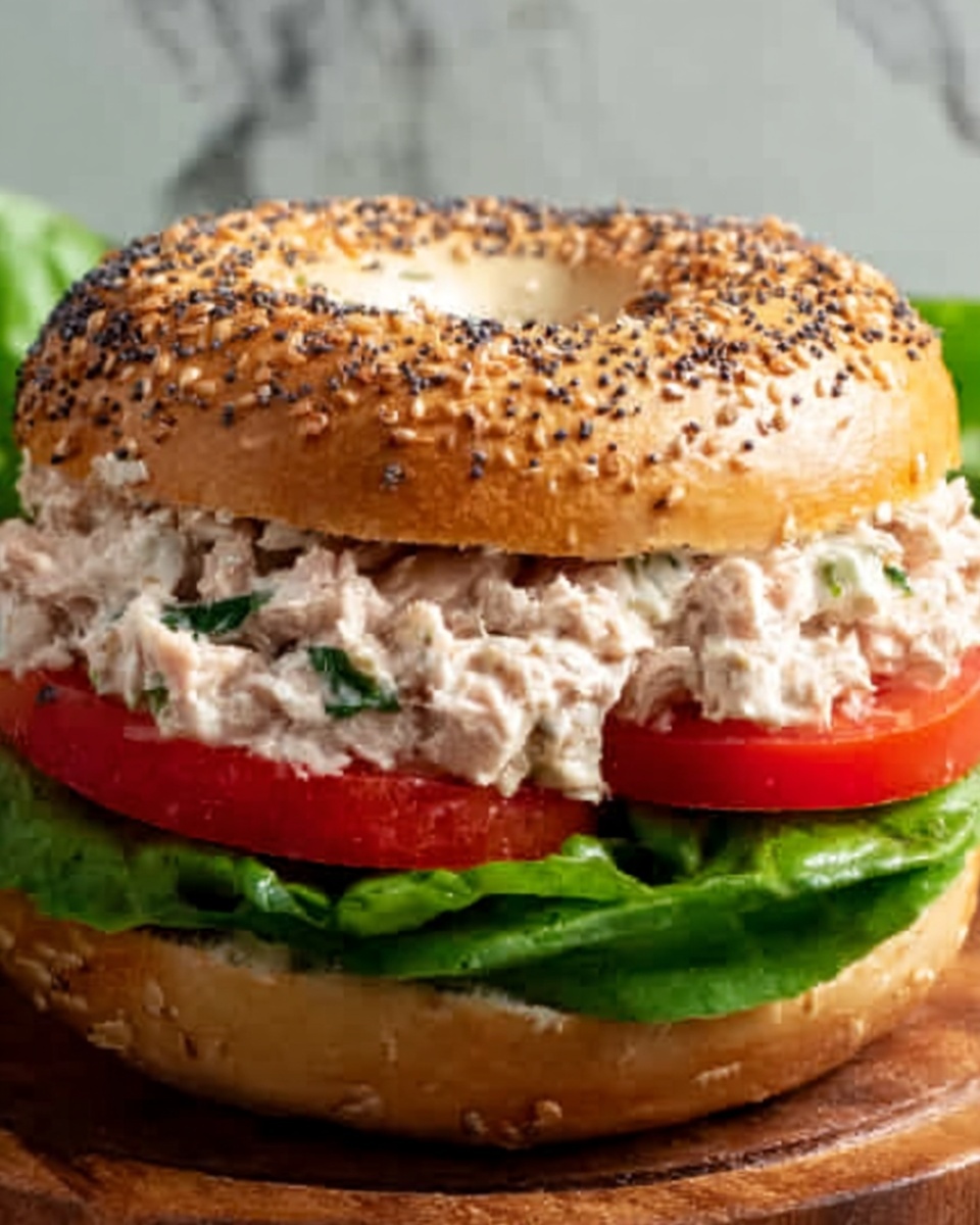 Tuna Salad Bagel Sandwich Recipe - Recipe Image