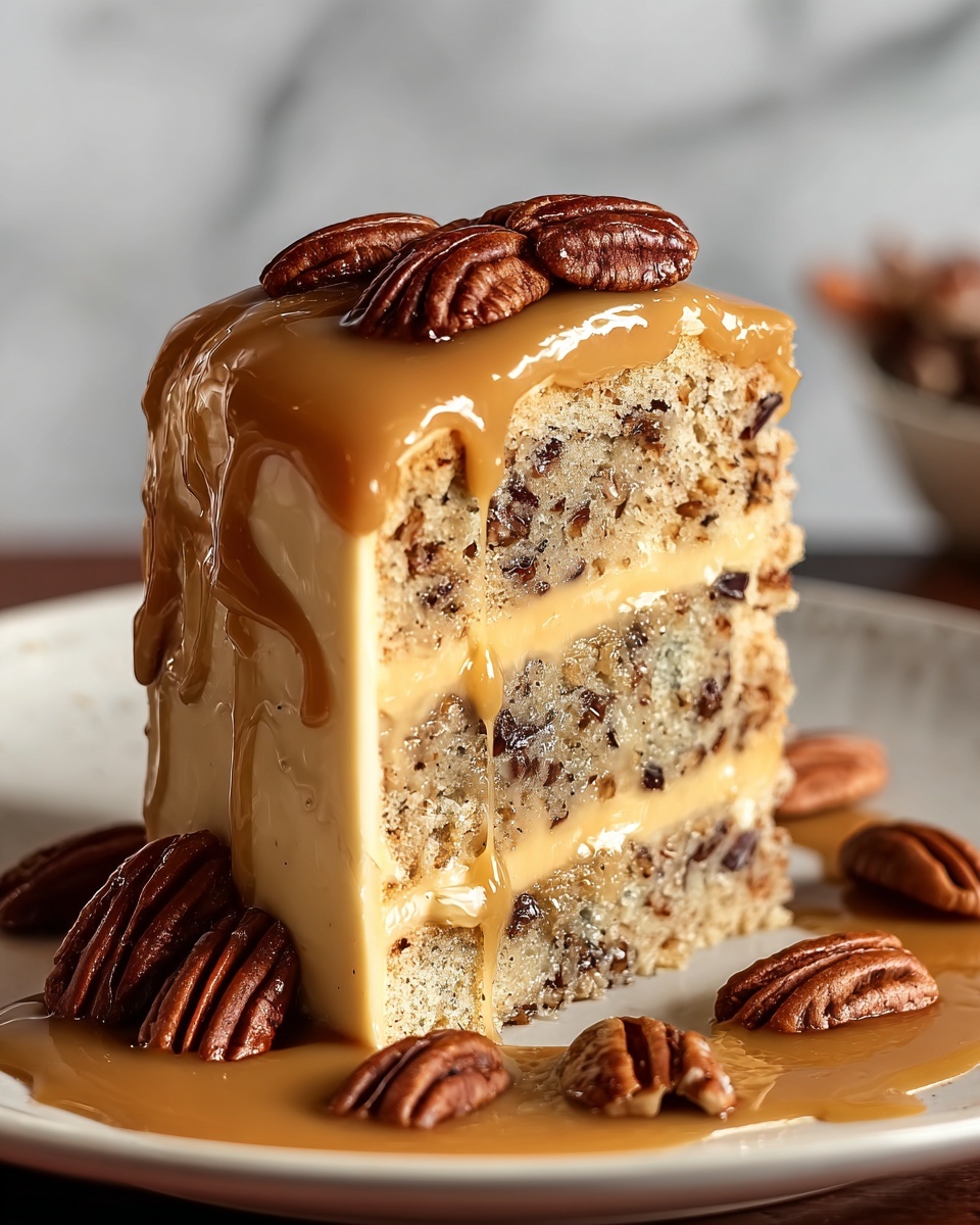 Banana Pecan Caramel Cake Recipe - Recipe Image