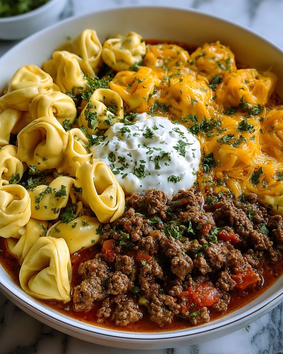 Cheesy Beef Enchilada Tortellini Bake Recipe - Recipe Image
