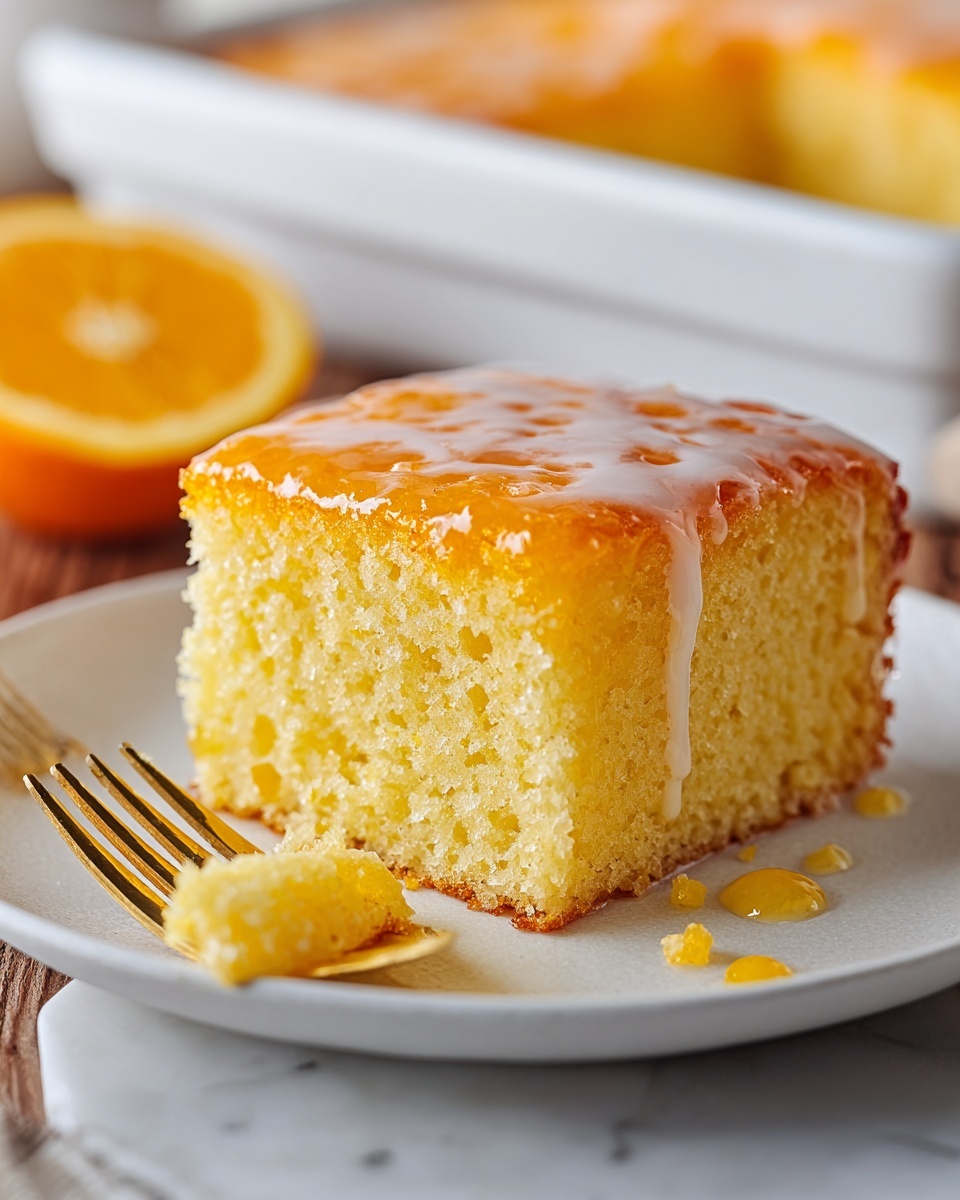 Orange Jello Cake with Orange Glaze Recipe - Recipe Image