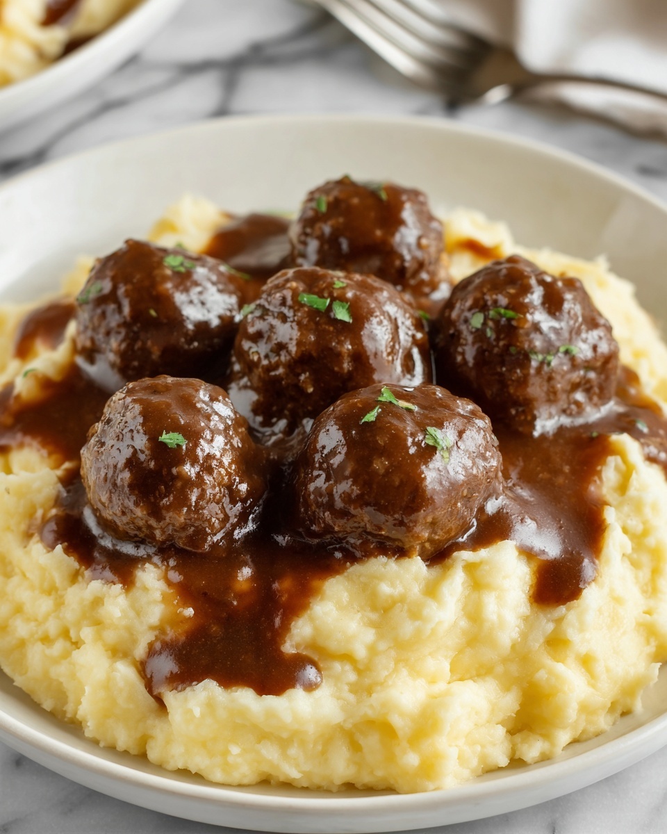 Tasty Slow Cooker Salisbury Steak Meatballs Recipe - Recipe Image