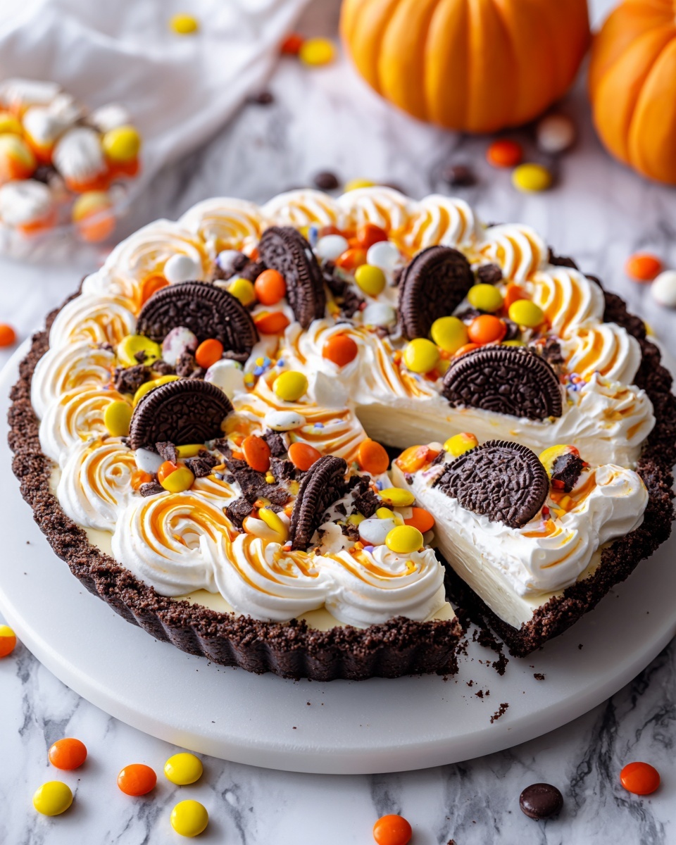 Halloween Oreo Brownie Pizza Recipe - Recipe Image