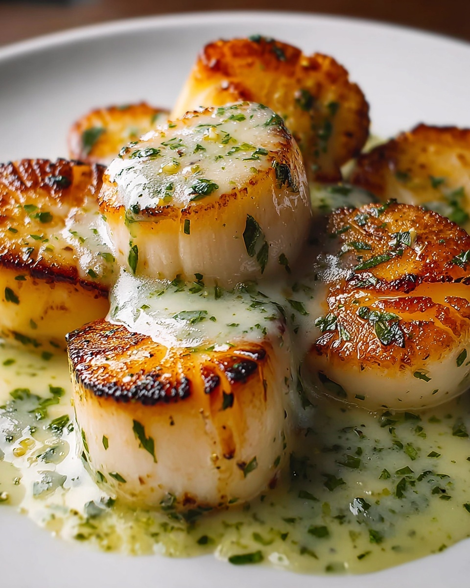 Sizzling Scallops with Zesty Lime Cilantro Sauce Recipe - Recipe Image