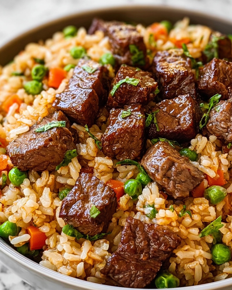 Garlic Butter Steak Fried Rice Recipe - Recipe Image
