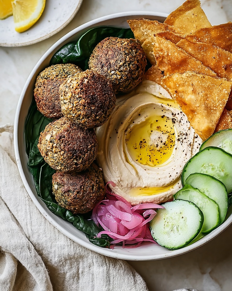 Spinach Falafel & Hummus Bowl Recipe - Recipe Image