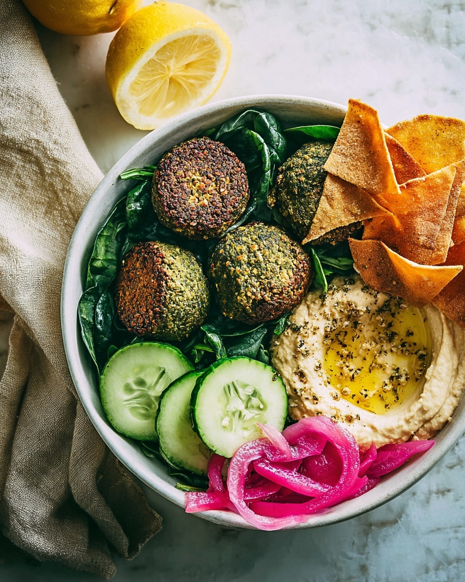 Spinach Falafel & Hummus Bowl Recipe - Recipe Image