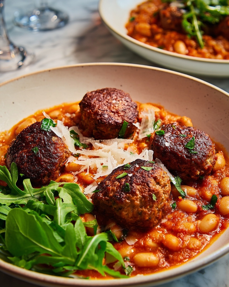 Sausage Fennel Meatballs with Creamy Tomato Butter Beans Recipe - Recipe Image