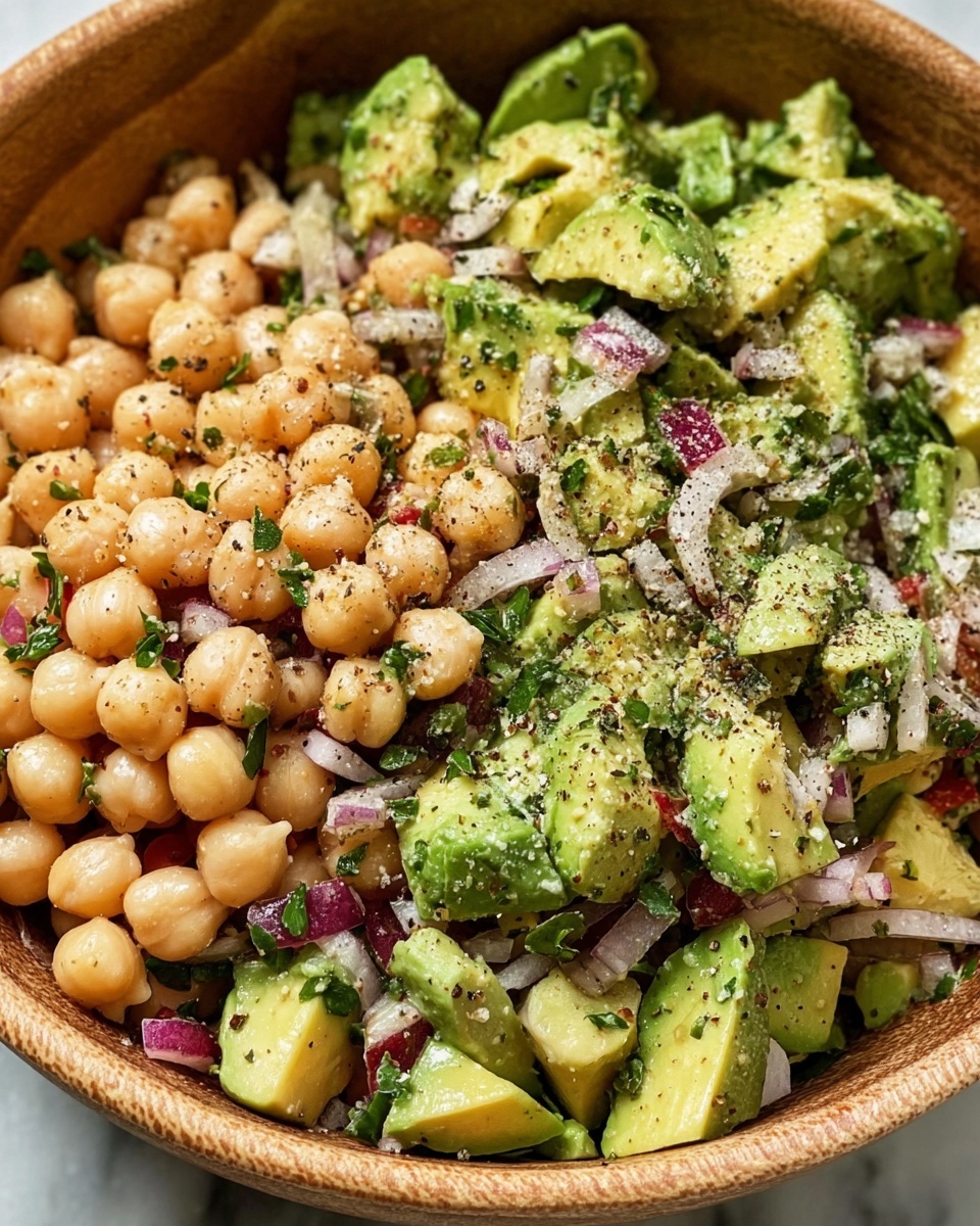 Creamy Avocado Chickpea Salad with Fresh Veggies Recipe - Recipe Image
