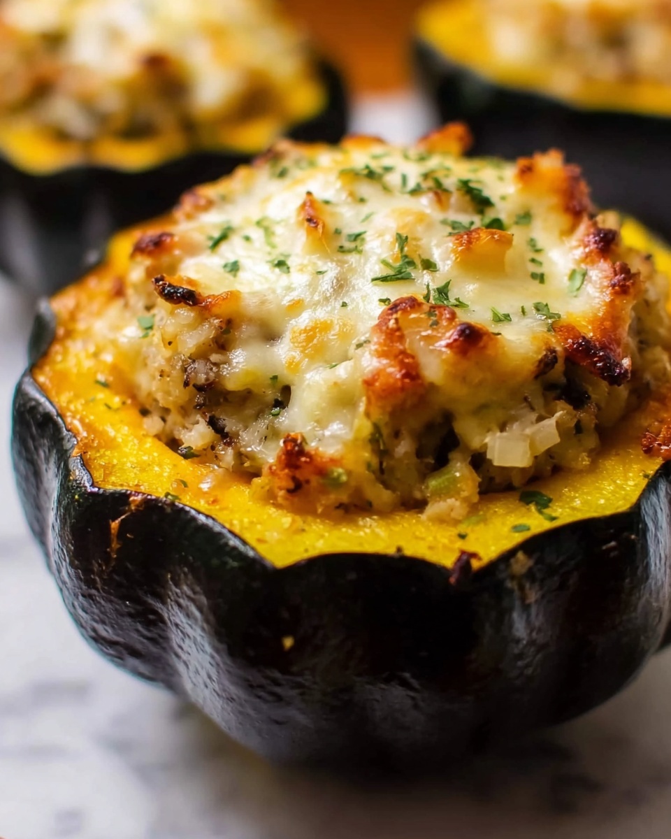 Stuffed Acorn Squash with Sausage, Apples, Cranberries, and Nuts Recipe - Recipe Image