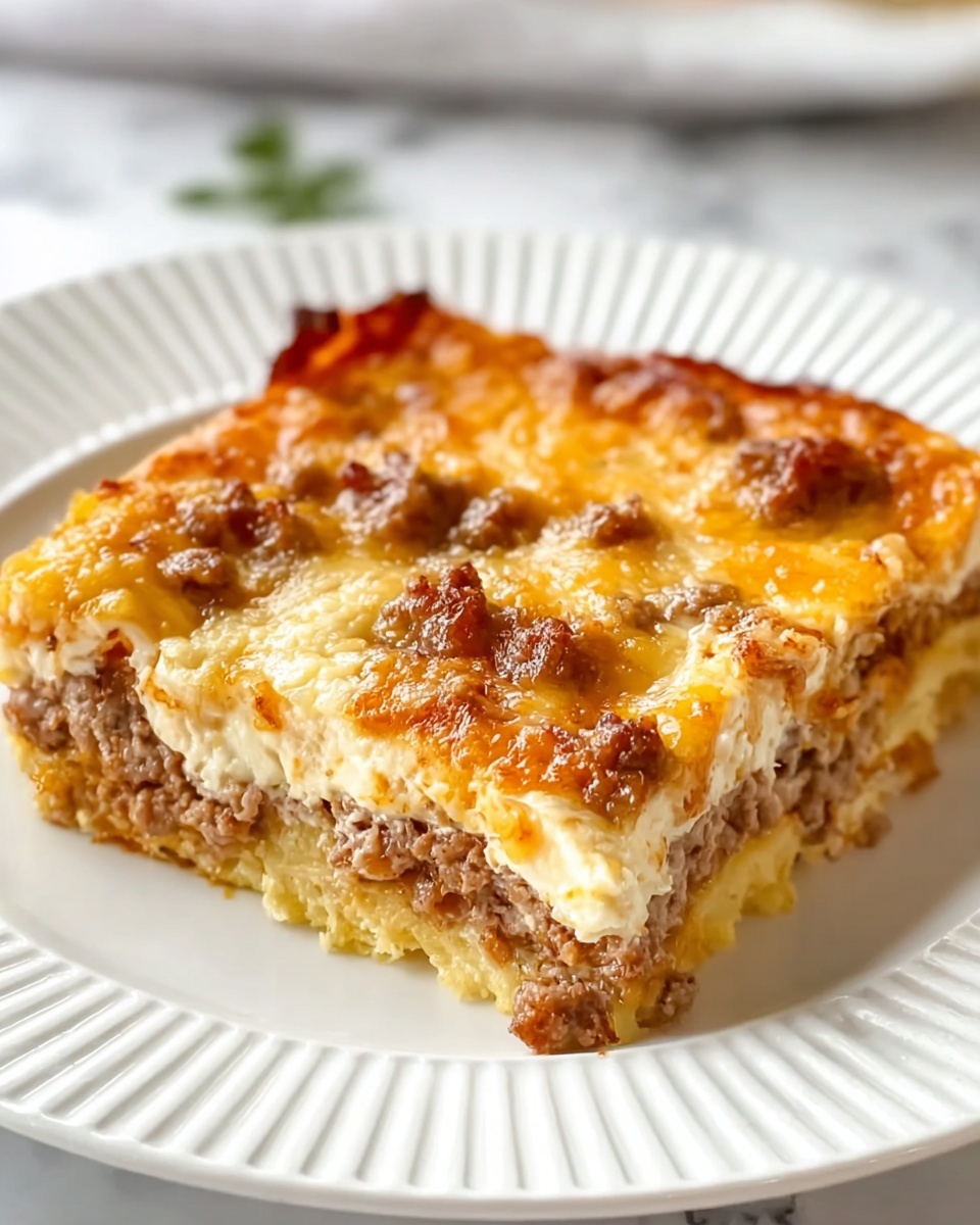 Breakfast Casserole with Crescent Rolls, Sausage, Eggs, and Cheddar Recipe - Recipe Image