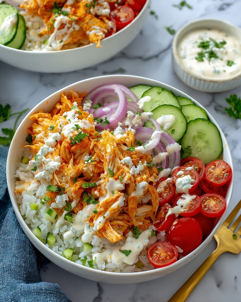 Quick Buffalo Chicken Rice Bowl Recipe - Recipe Image