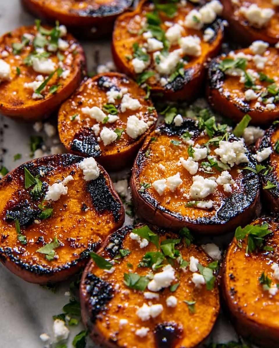 Roasted Sweet Potato Rounds with Honey and Feta Recipe - Recipe Image