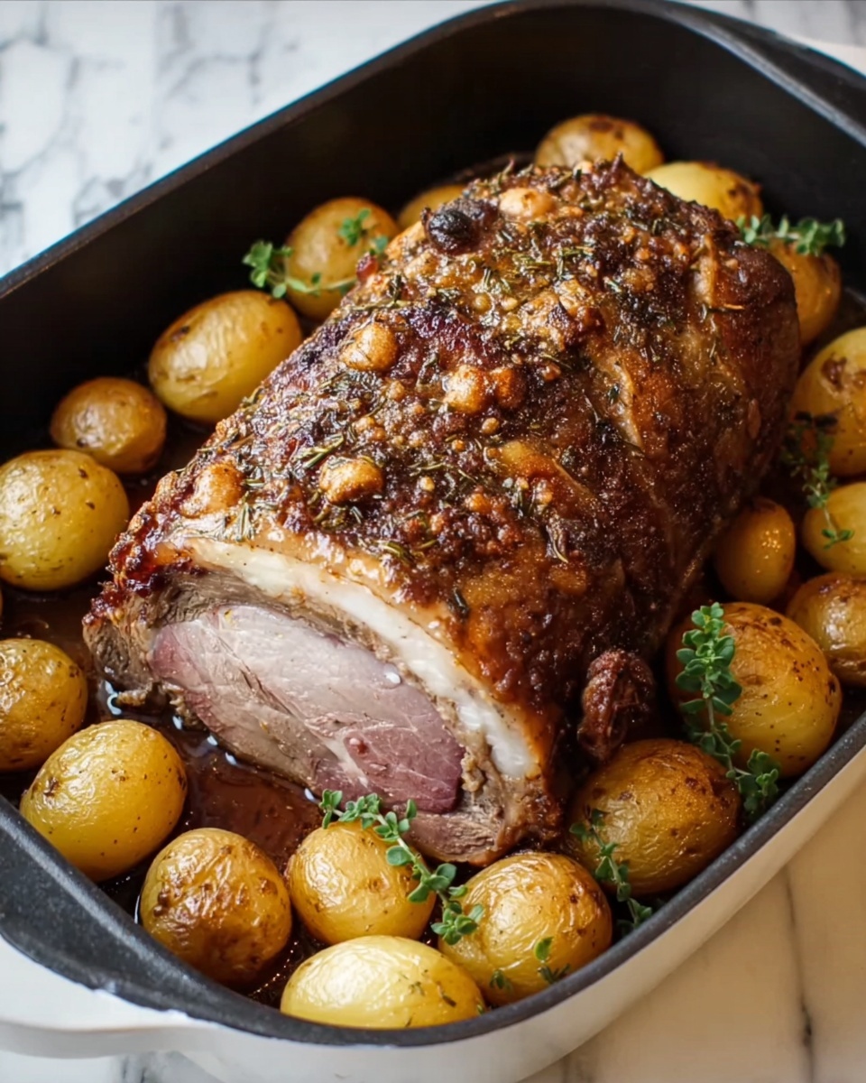 Mediterranean-Style Roasted Leg of Lamb Recipe - Recipe Image