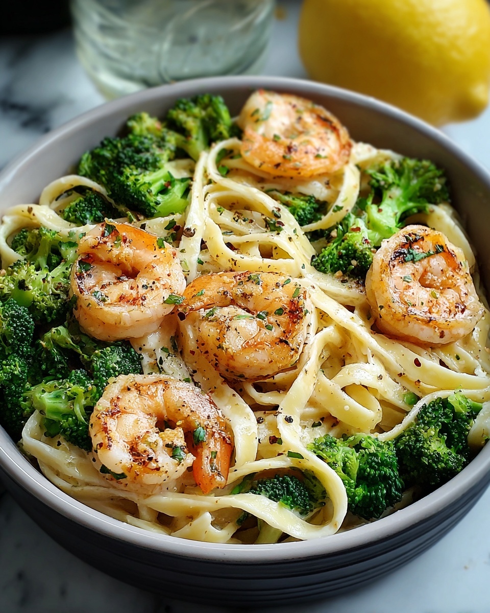 Lemon Pepper Shrimp and Broccoli Pasta Recipe - Recipe Image