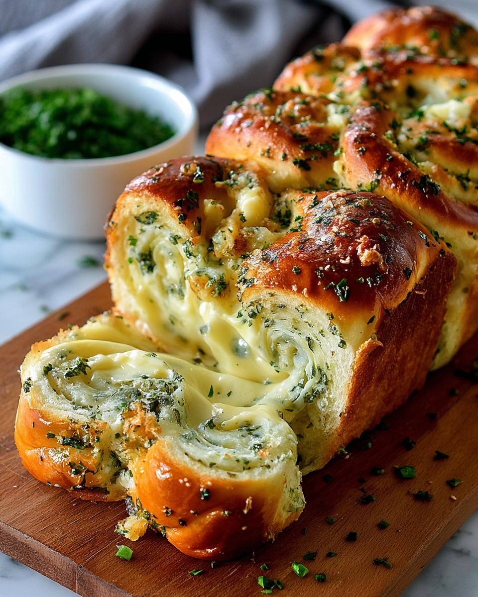 Ultimate Swirled Garlic Herb Cheese Bread Recipe - Recipe Image