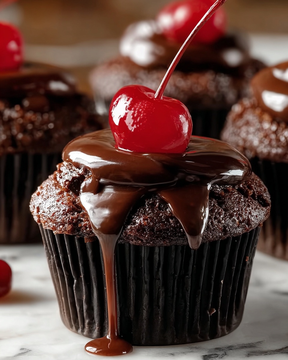 Gooey Chocolate Cherry Muffins Recipe - Recipe Image