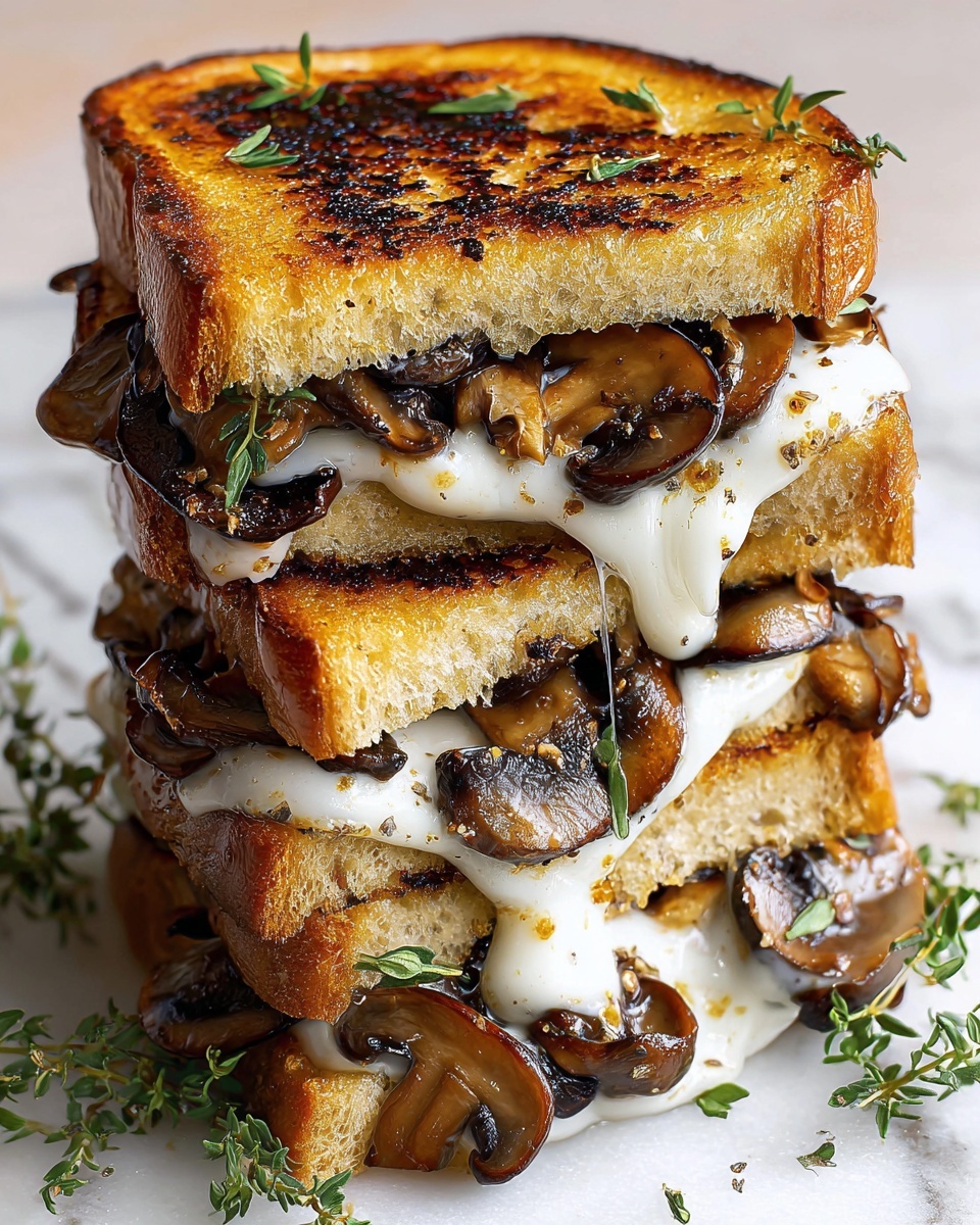 Mushroom Onion Gouda Grilled Cheese Recipe - Recipe Image