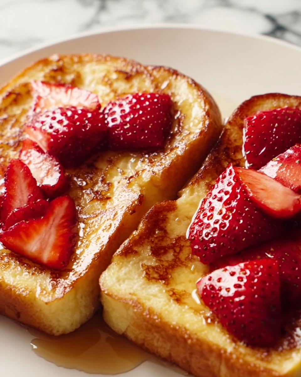 Creamy Strawberry Cheesecake Stuffed French Toast Recipe - Recipe Image