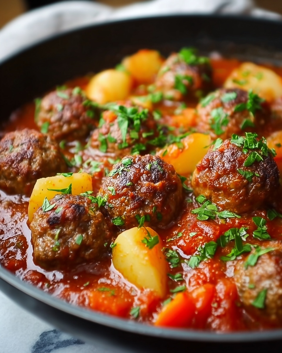 Frying Pan Meatball Hotpot Recipe - Recipe Image