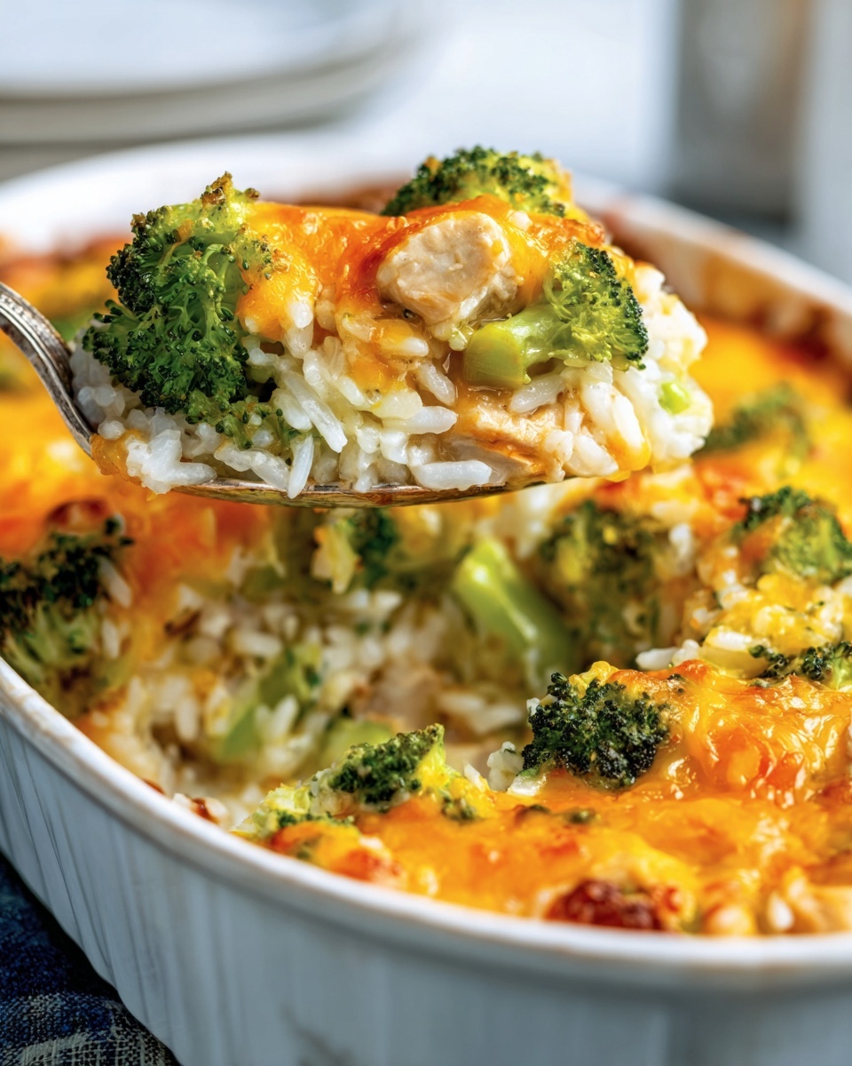 Cheesy Broccoli Chicken and Rice Casserole Recipe - Recipe Image