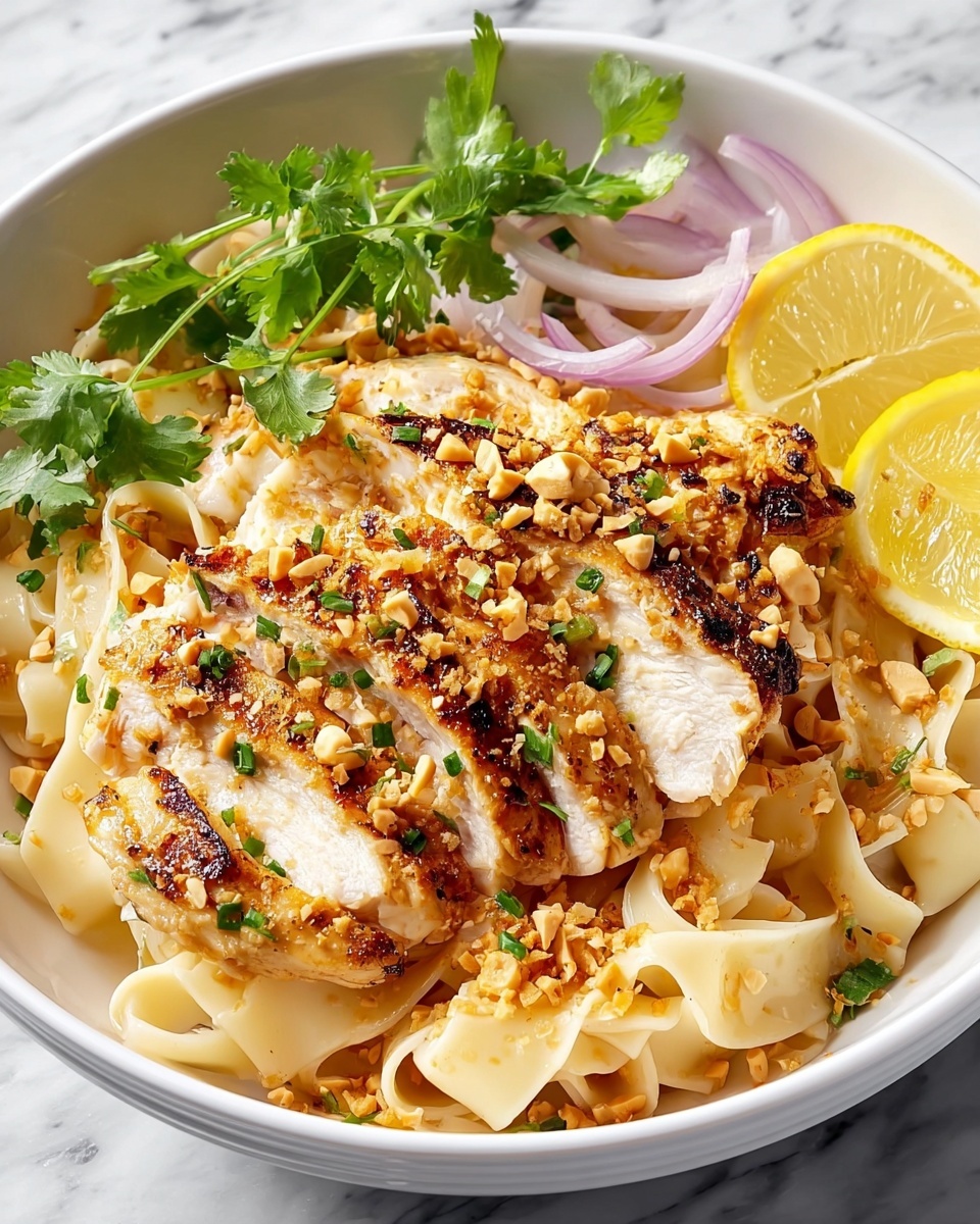Lemon Garlic Chicken Noodle Bowl Recipe - Recipe Image