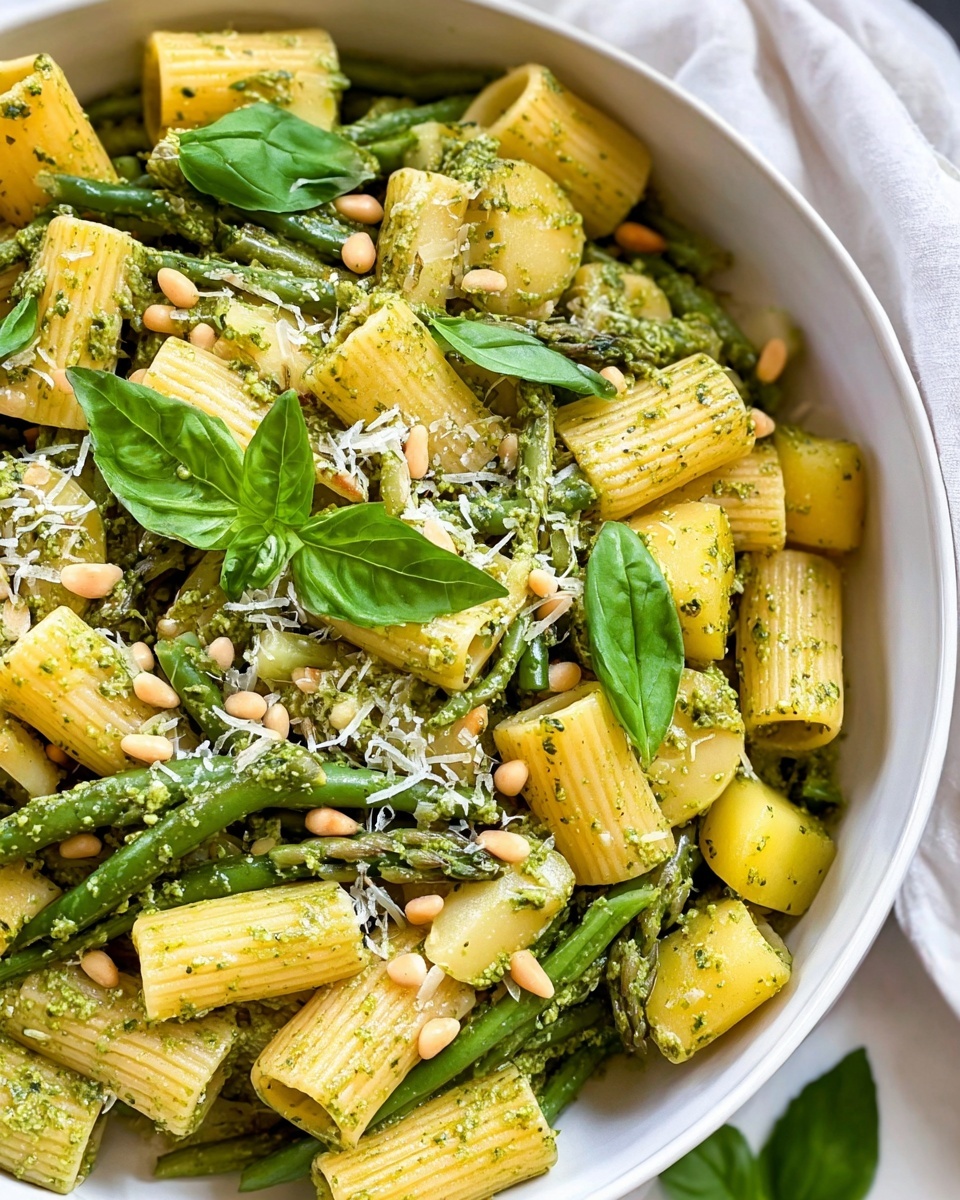 Pesto Pasta with Potatoes and Green Beans Recipe - Recipe Image