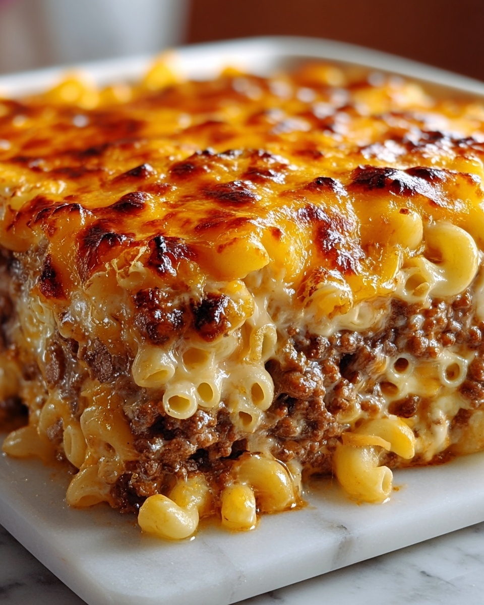 Creamy Three-Cheese Baked Mac and Cheese Casserole Recipe - Recipe Image