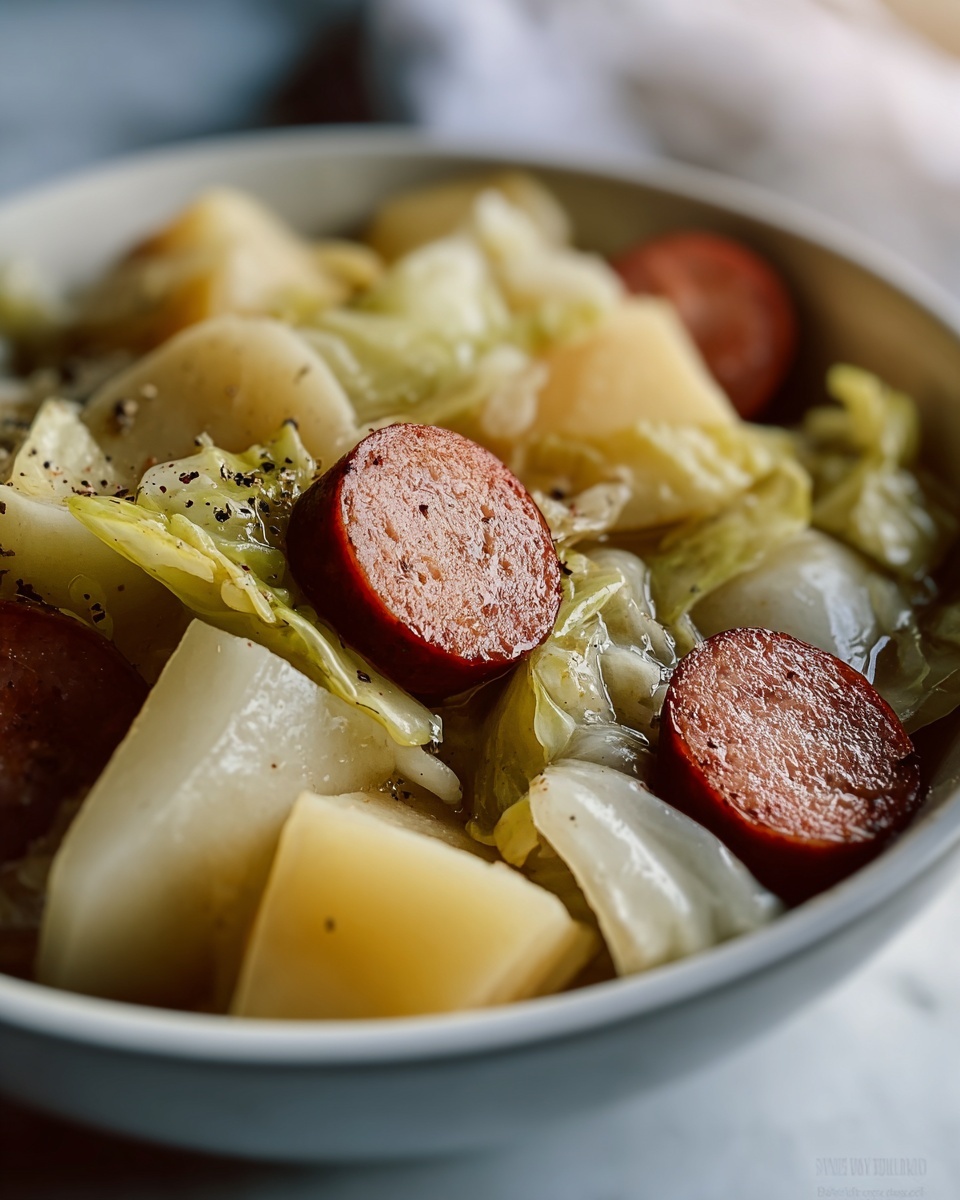 Delicious Slow Cooker Cabbage and Sausage Recipe - Recipe Image