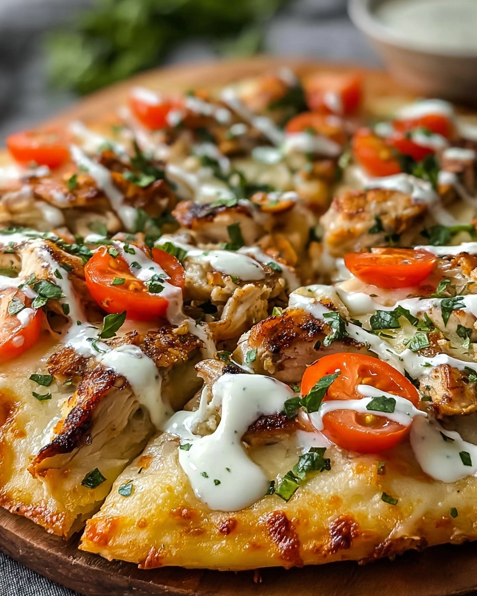 Mediterranean Tzatziki Chicken Naan Pizza Recipe - Recipe Image