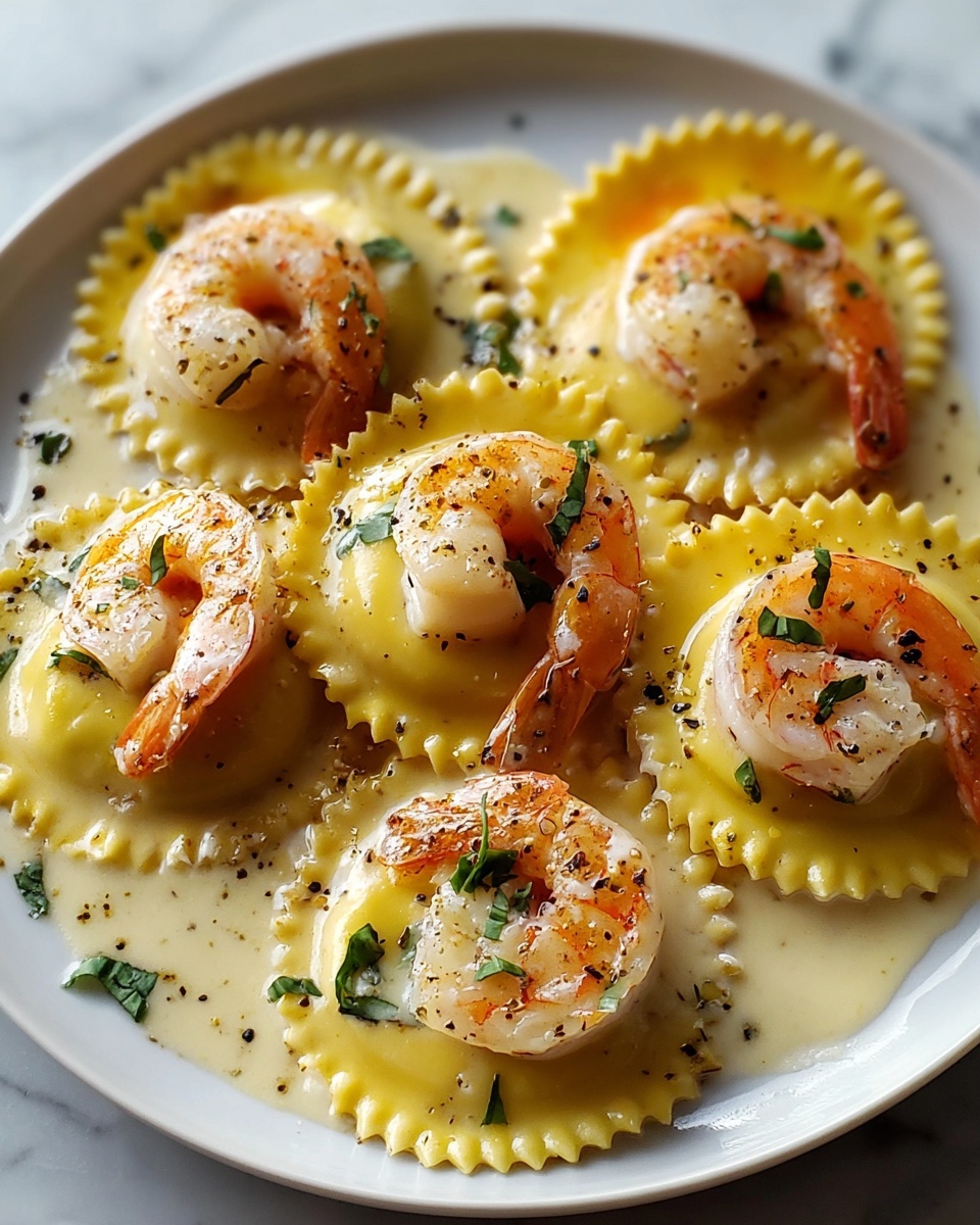 Shrimp and Lobster Ravioli with Creamy Garlic Butter Sauce Recipe - Recipe Image