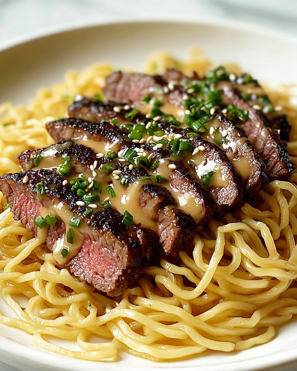 Garlic Butter Steak Lightning Noodles Recipe - Recipe Image