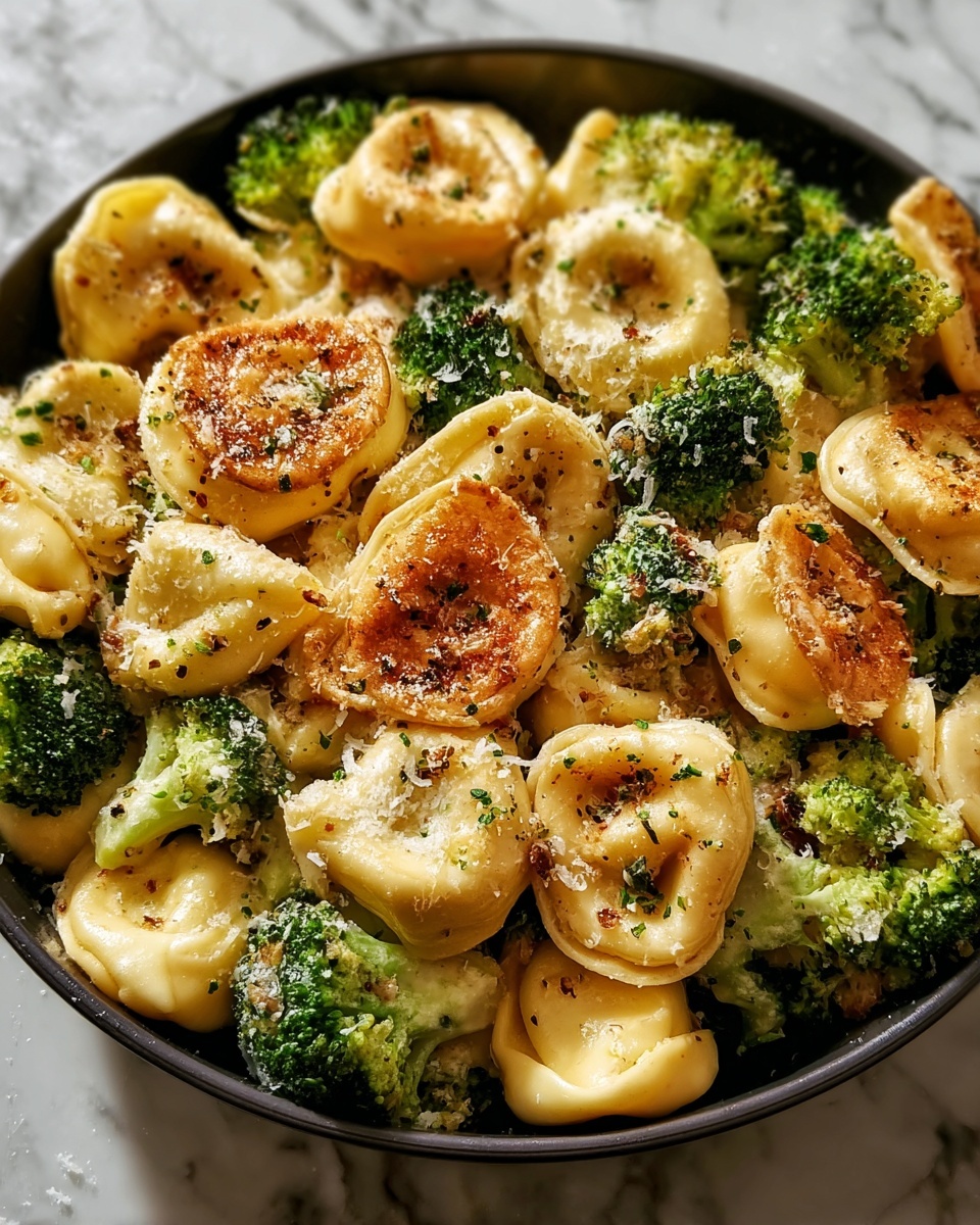 Garlic Parmesan Tortellini Skillet with Tender Chicken & Crisp Broccoli Recipe - Recipe Image