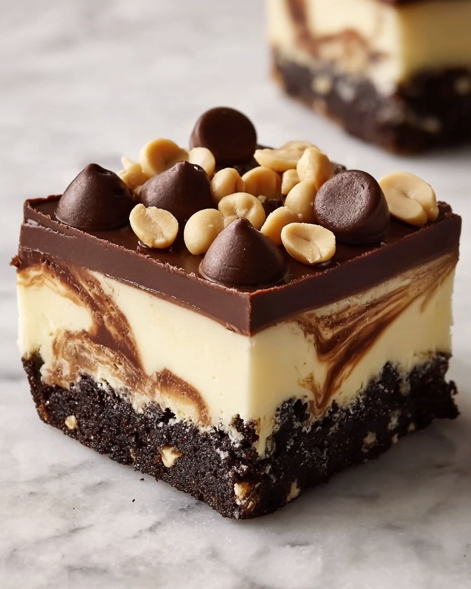 Chocolate Peanut Butter Cheesecake Bars Recipe - Recipe Image