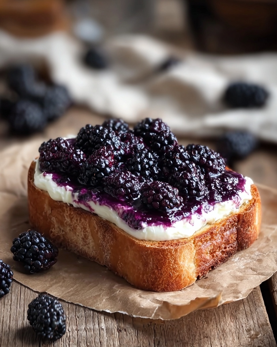 Blackberry Vanilla Greek Yogurt Toast Recipe - Recipe Image
