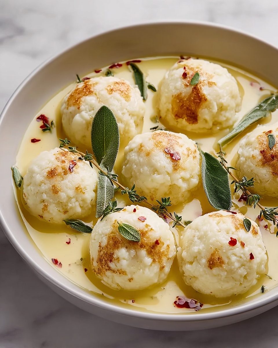 Italian Ricotta Gnudi in Cheese Sauce Recipe - Recipe Image