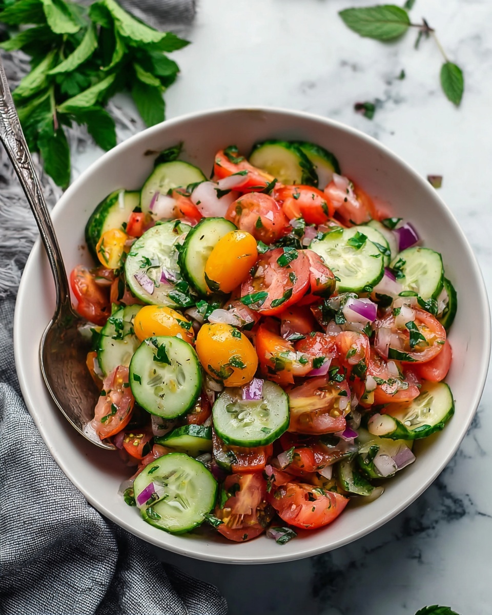 Shirazi Salad: A Fresh and Tangy Persian Delight Recipe - Recipe Image