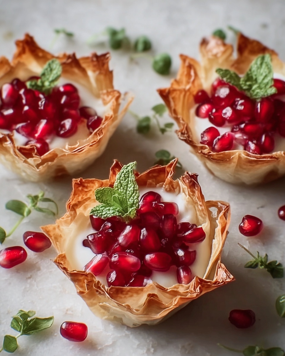 Pomegranate and Goat Cheese Phyllo Bites Recipe - Recipe Image