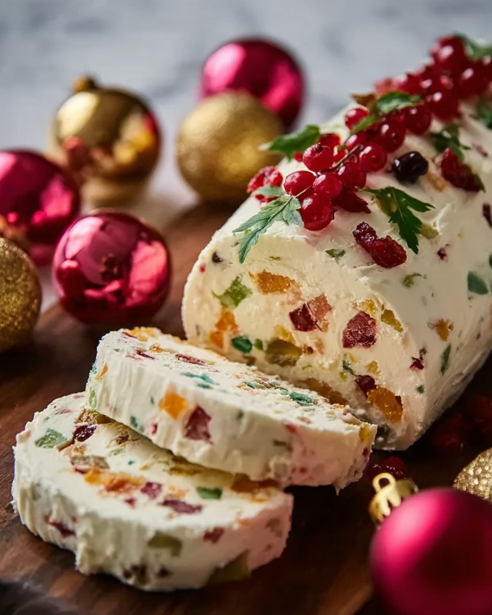 Festive Holiday Antipasto Cream Cheese Log Recipe - Recipe Image