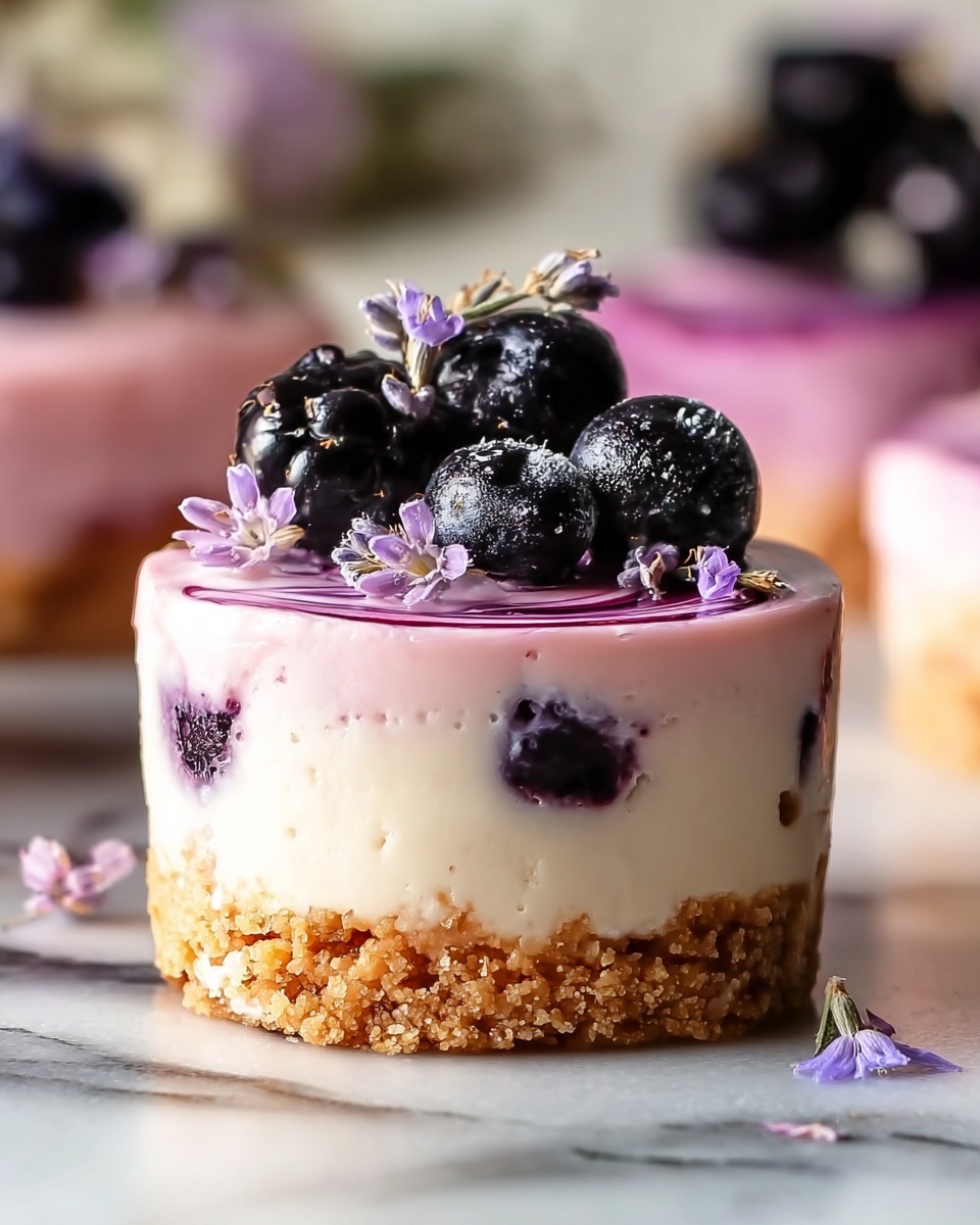 Luscious Blackberry Lavender Cheesecakes Recipe - Recipe Image