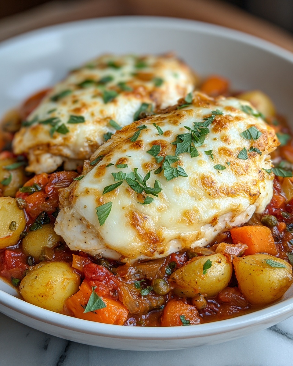 Healthy Chicken Parmesan with Roasted Potatoes and Green Beans Recipe - Recipe Image