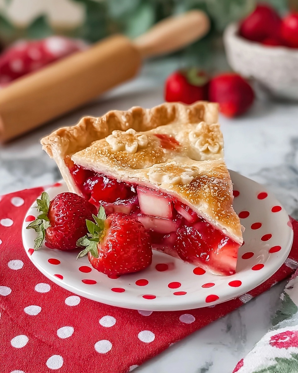 Strawberry Rhubarb Pie Recipe - Recipe Image
