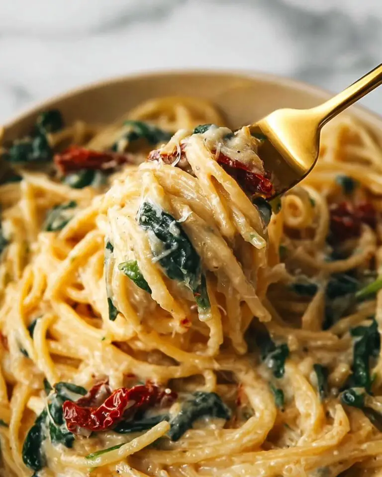 Tuscan Pasta with Sun-Dried Tomatoes, Spinach, and Cream Recipe