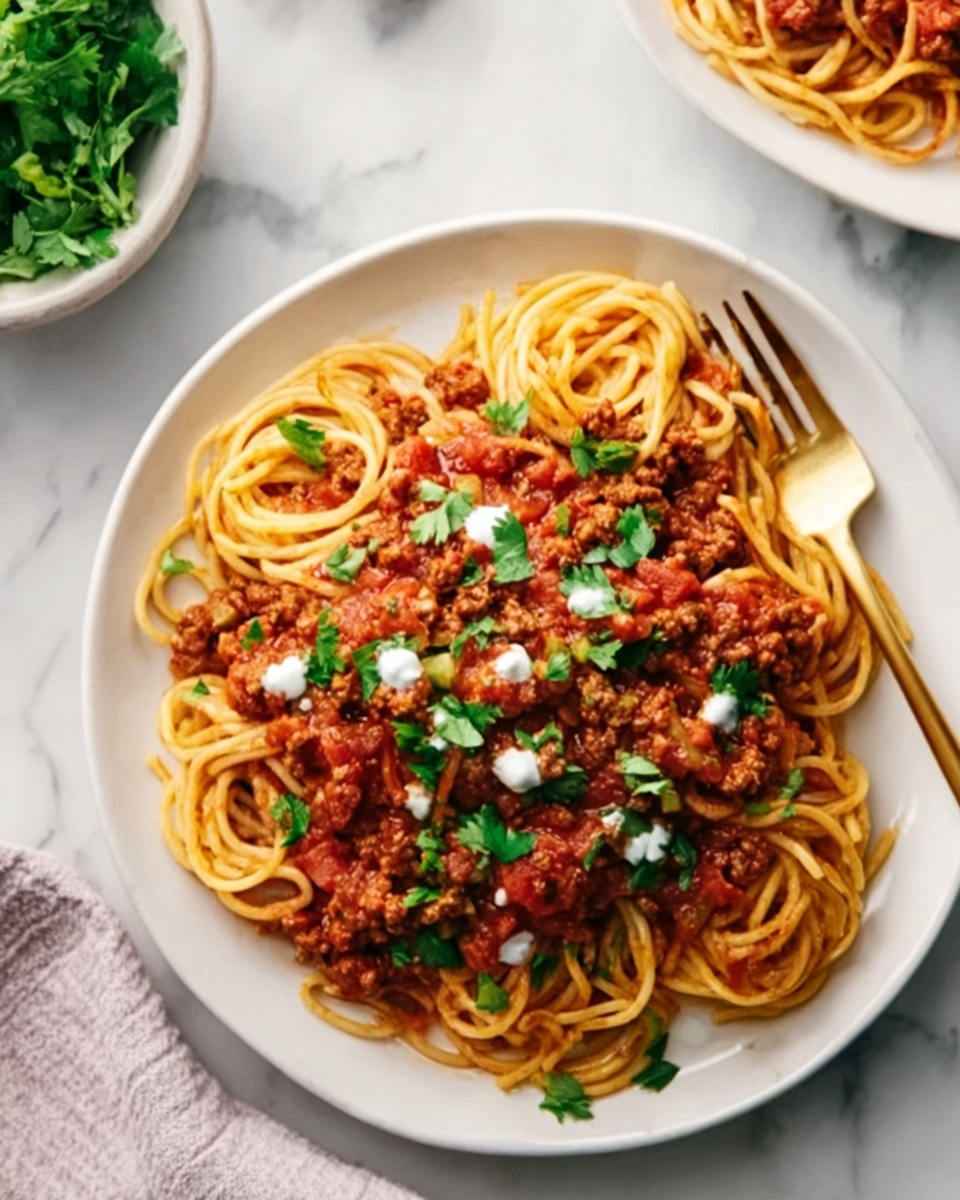 Taco-Spaghetti Skillet Recipe - Recipe Image