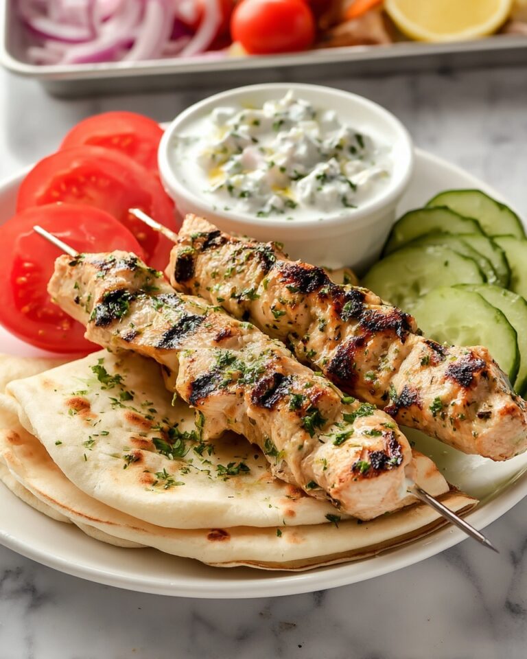 Grilled Chicken Souvlaki with Tzatziki Sauce Recipe