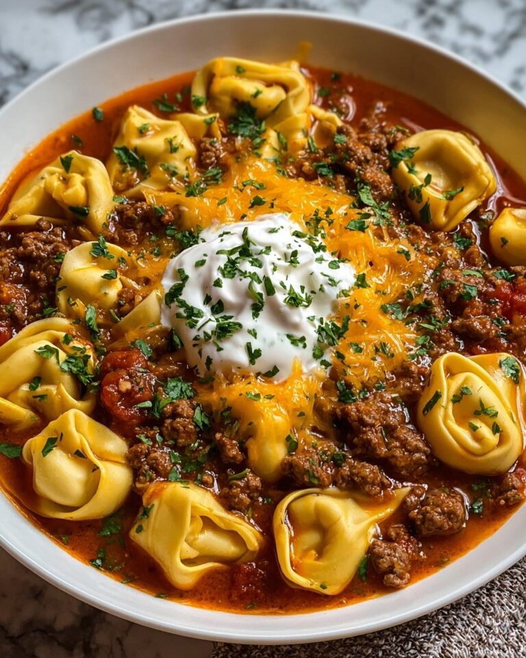 Cheesy Beef Enchilada Tortellini Bake Recipe