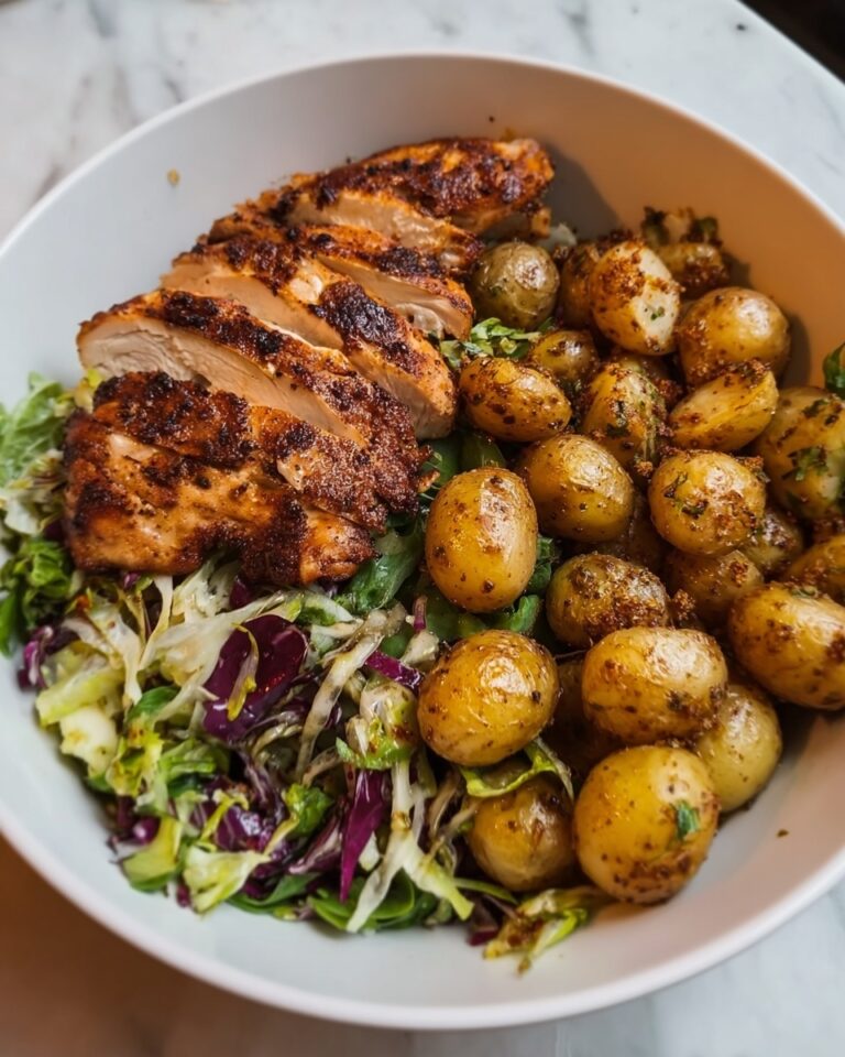 Grilled Chicken with Roasted Potatoes and Veggie Slaw Recipe