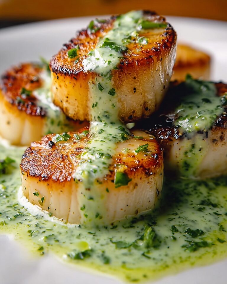 Sizzling Scallops with Zesty Lime Cilantro Sauce Recipe